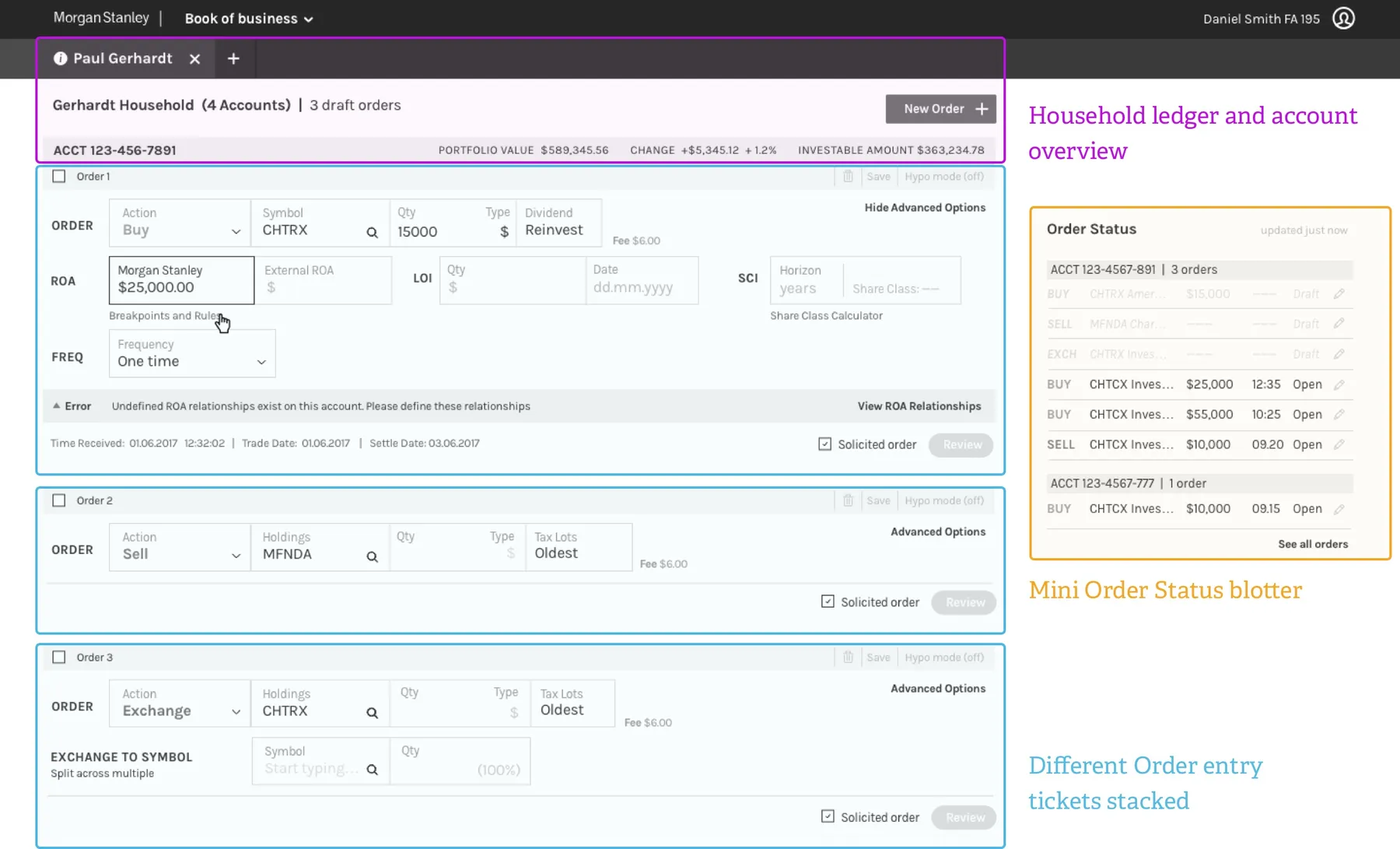 Final order entry interface