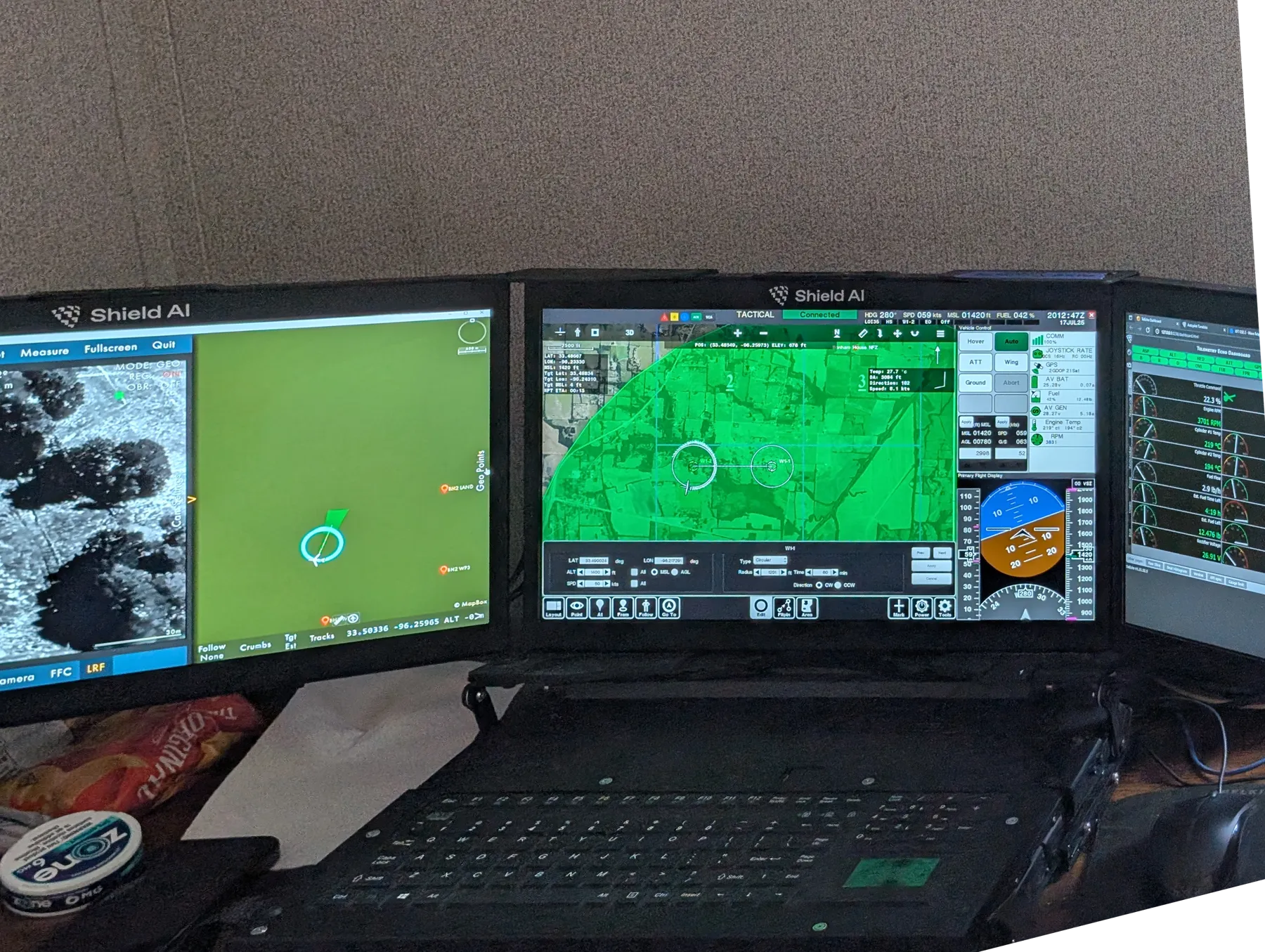 Ground control station in use